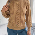 TEXTURED CABLE KNIT SWEATER FOR WOMEN