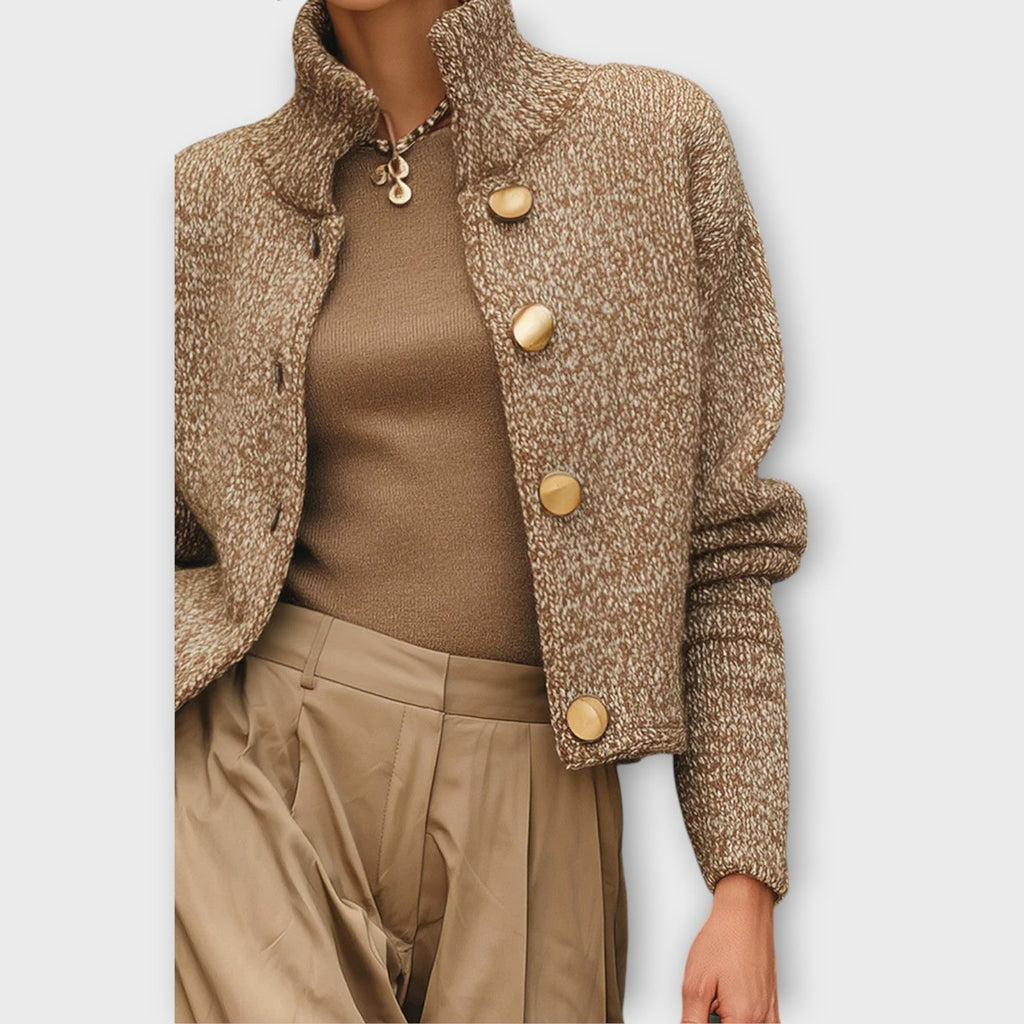 TEXTURED KNIT CROPPED JACKET FOR WOMEN