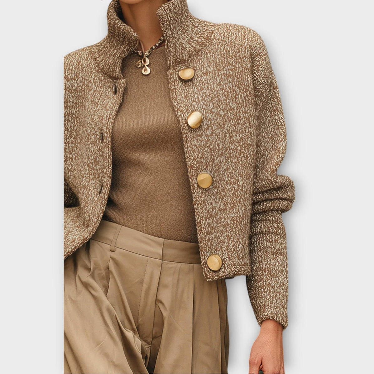 TEXTURED KNIT CROPPED JACKET FOR WOMEN