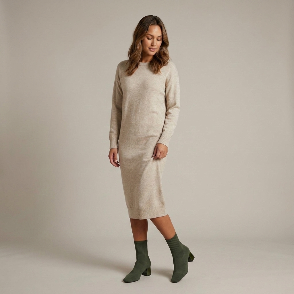RIBBED COLLAR WINTER BOOT FOR WOMEN