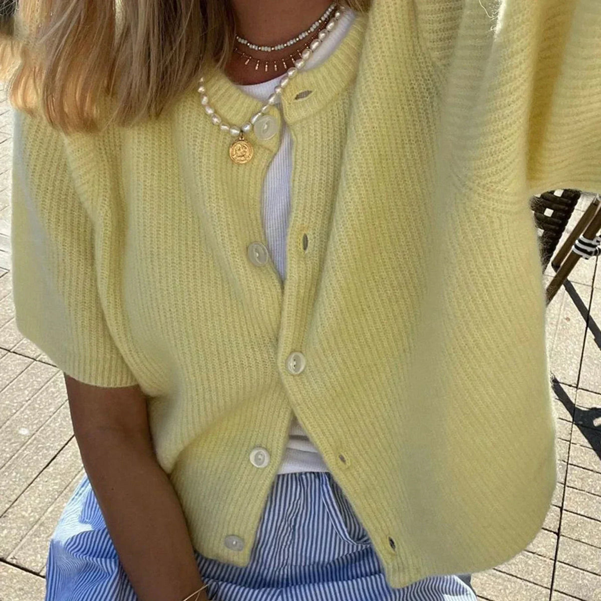 ROUND NECK KNIT VEST FOR WOMEN