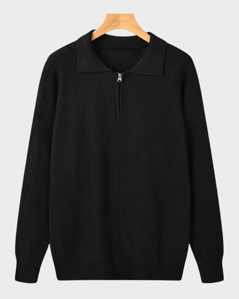 ZIP COLLAR KNIT SWEATER FOR MEN
