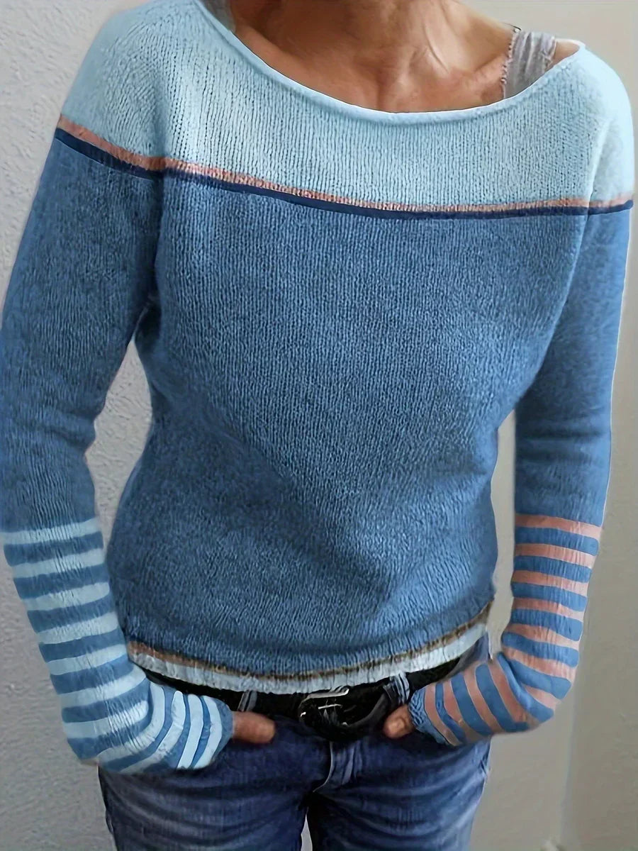 STRIPED KNIT SWEATER FOR WOMEN