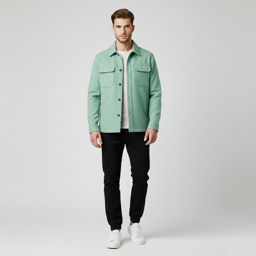 Men's Structured Utility Shirt Jacket