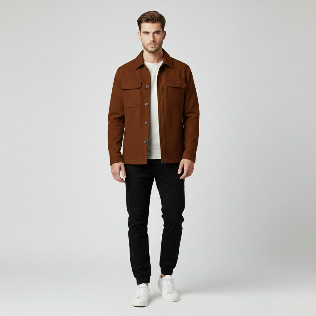 Men's Structured Utility Shirt Jacket