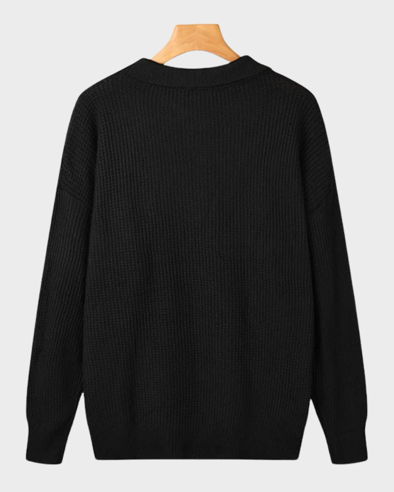 ZIP COLLAR KNIT SWEATER FOR MEN