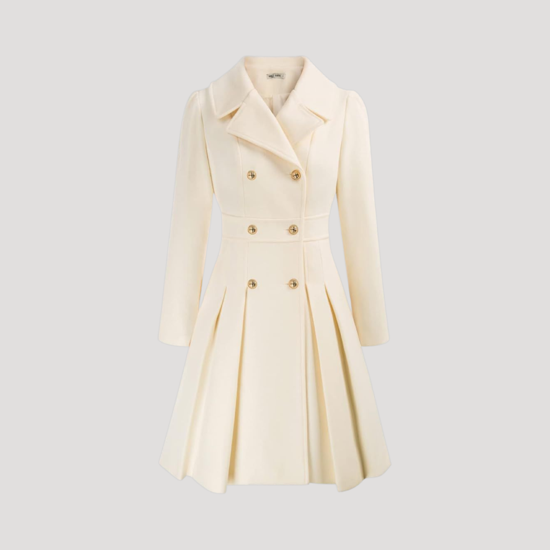 DOUBLE-BREASTED LAPEL COAT FOR WOMEN