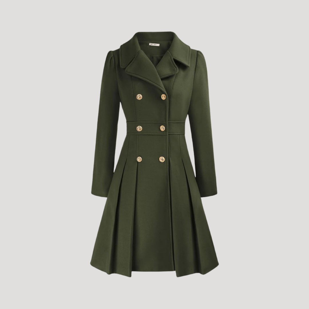 DOUBLE-BREASTED LAPEL COAT FOR WOMEN