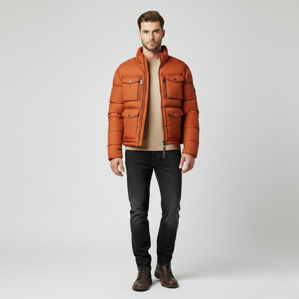 Men's Structured Utility Puffer Jacket