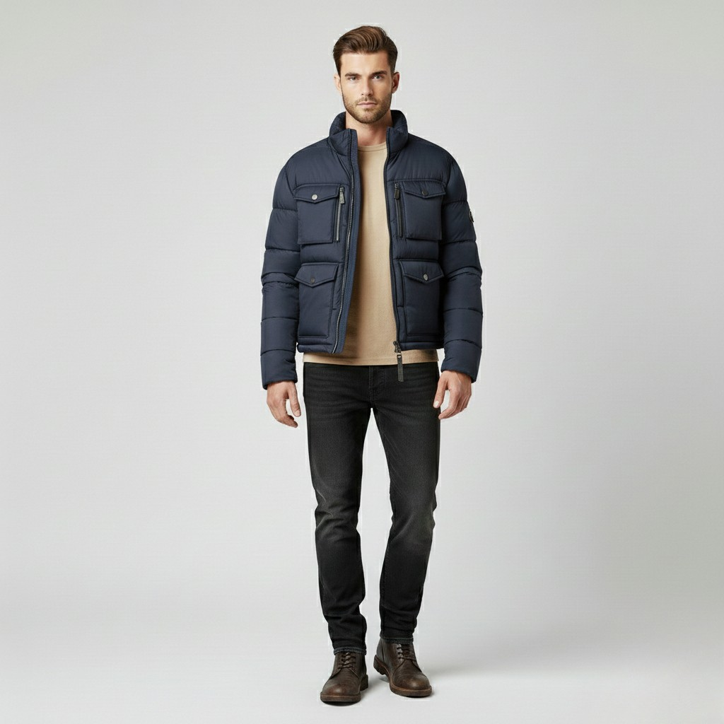 Men's Structured Utility Puffer Jacket