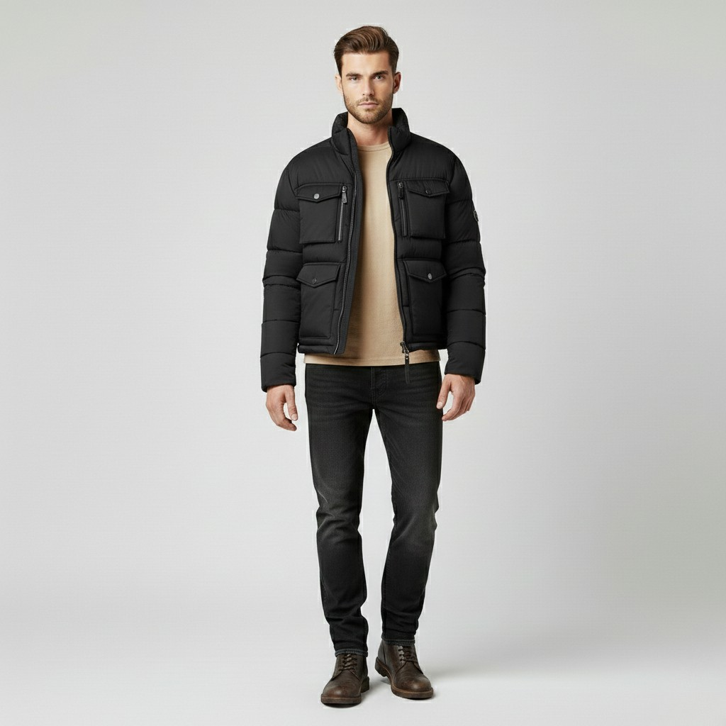 Men's Structured Utility Puffer Jacket