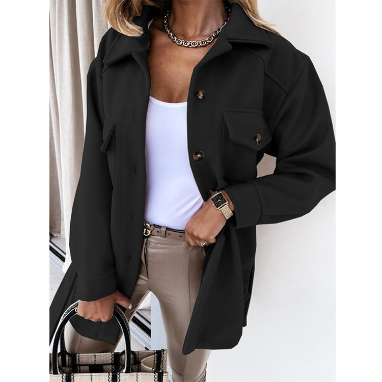 CLASSIC BUTTON-FRONT COAT FOR WOMEN