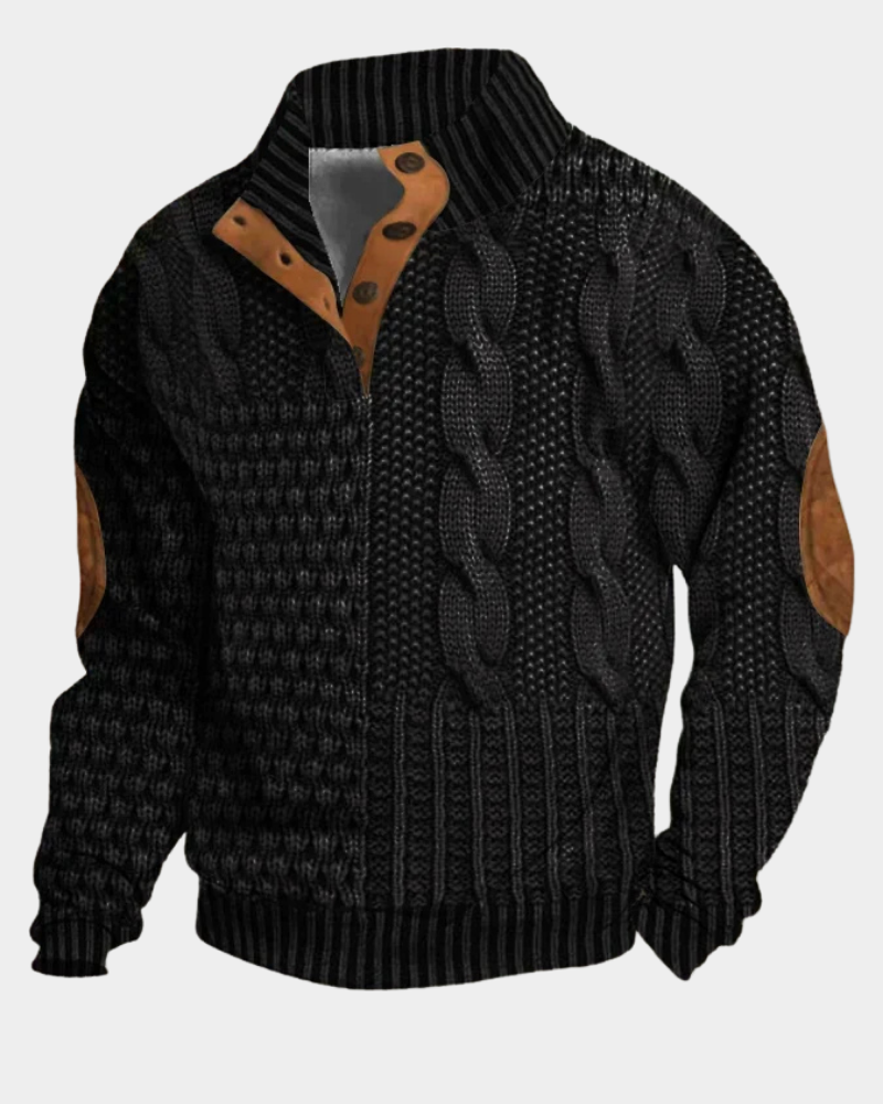 STAND COLLAR KNIT SWEATER FOR MEN
