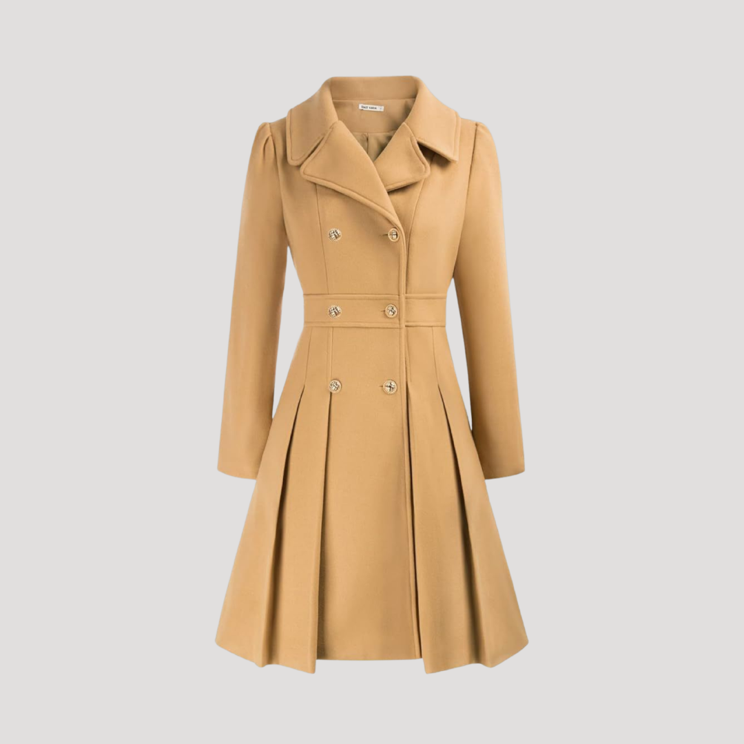 DOUBLE-BREASTED LAPEL COAT FOR WOMEN