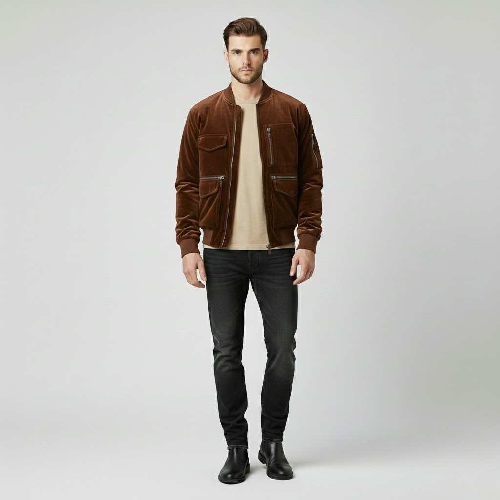 Men's Utility Zip Bomber Jacket