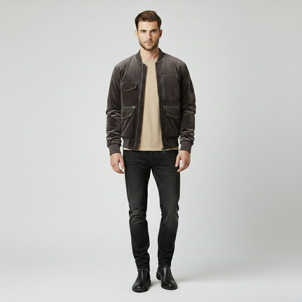 Men's Utility Zip Bomber Jacket