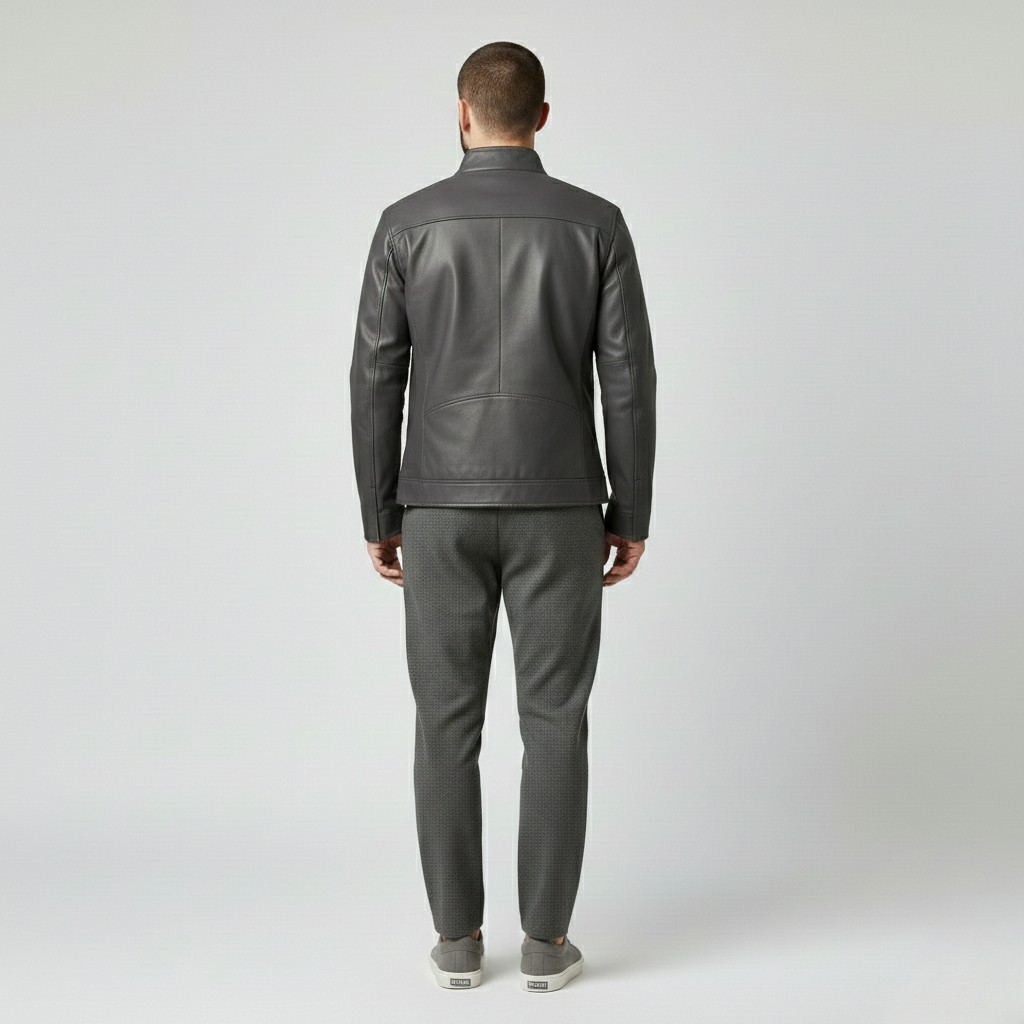 Men's Modern Faux-Leather Jacket