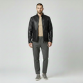 Men's Modern Faux-Leather Jacket