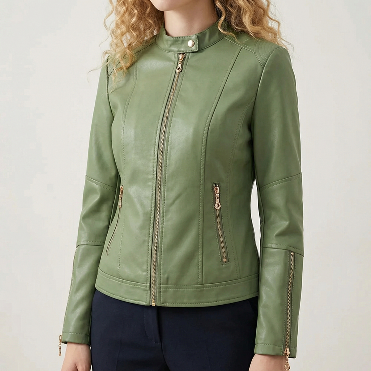 RILEY | SLIM FIT LEATHER JACKET FOR WOMEN