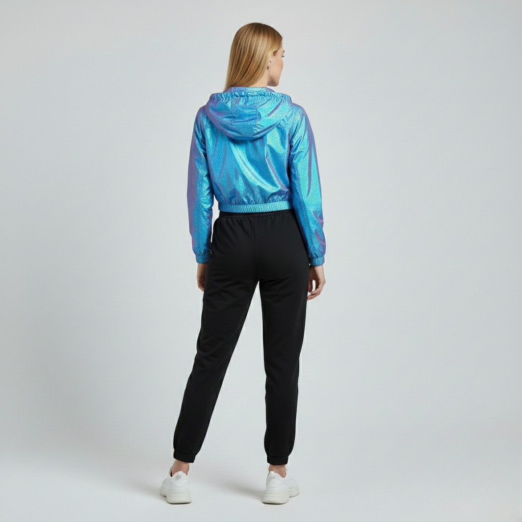 Women's Iridescent Cropped Windbreaker