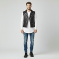 Men's Faux-Leather Moto Vest