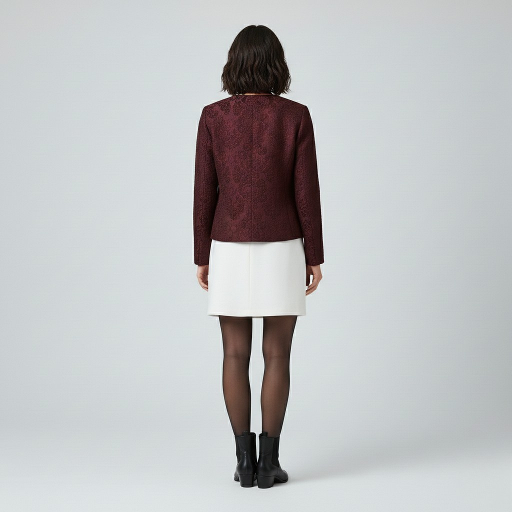Women's Textured Brocade Cropped Jacket