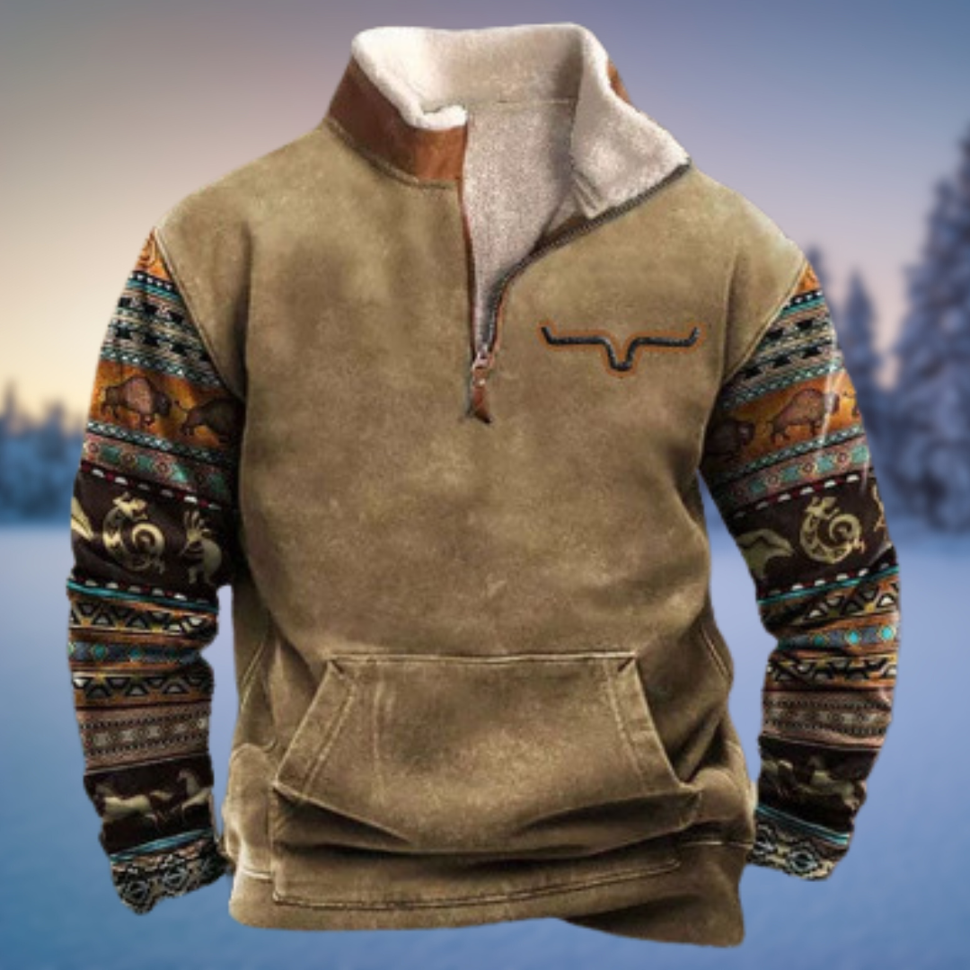 HALF-ZIP WINTER SWEATER FOR MEN
