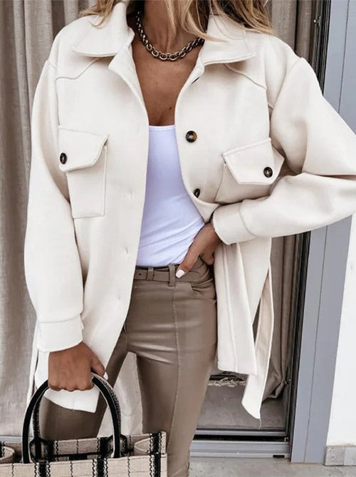 CLASSIC BUTTON-FRONT COAT FOR WOMEN