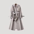 TWO-ROW BUTTON BELTED TRENCH COAT FOR WOMEN