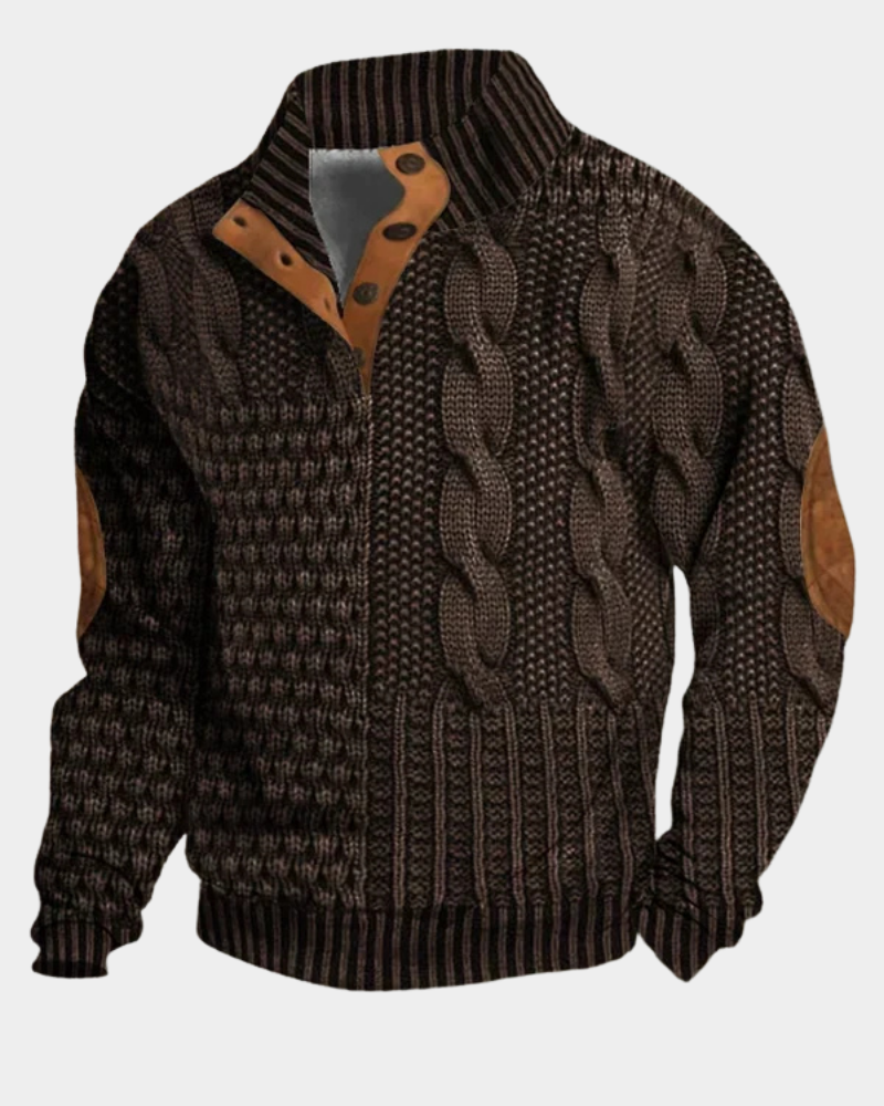 STAND COLLAR KNIT SWEATER FOR MEN