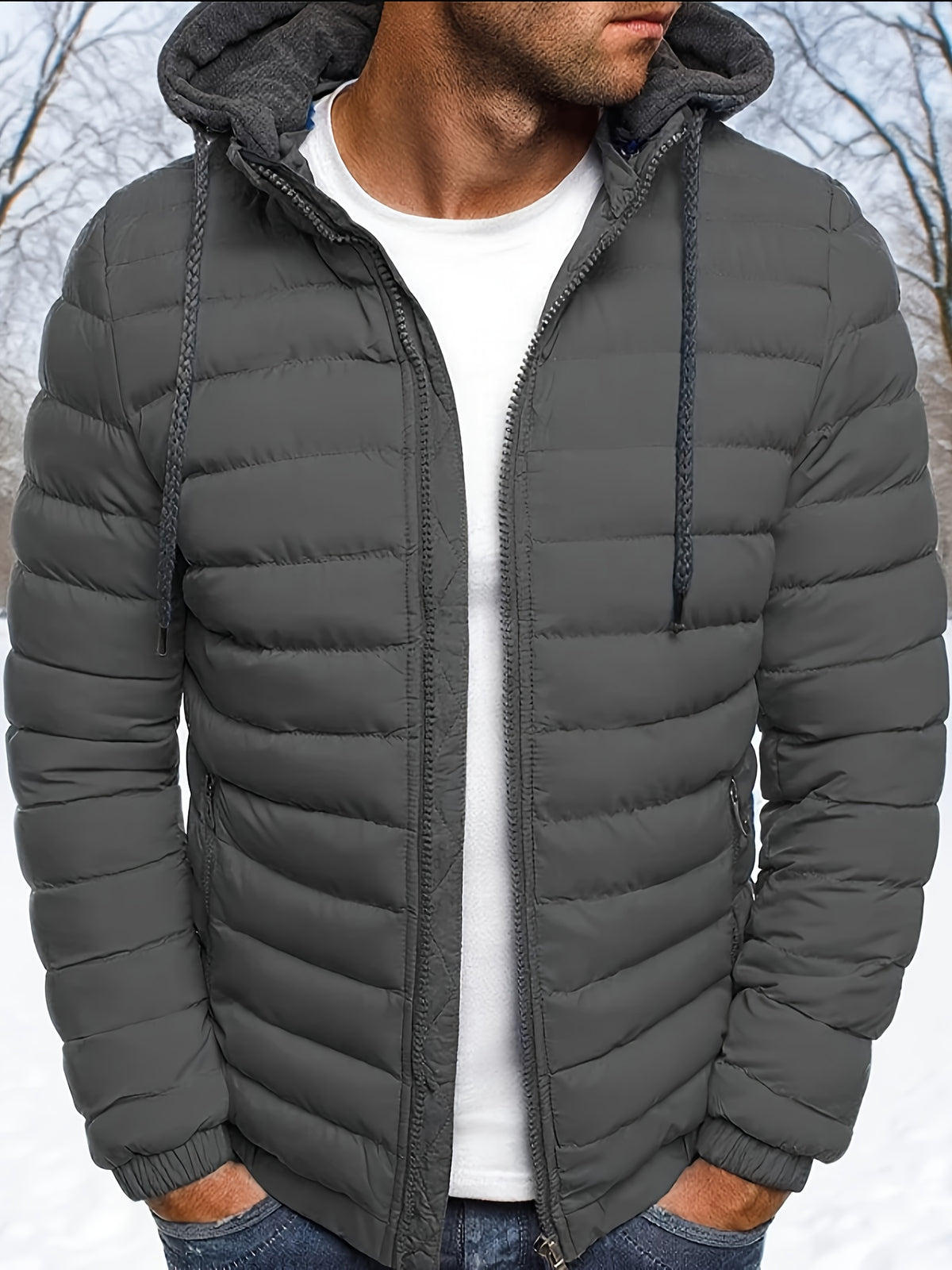 HOODED PUFFER JACKET FOR MEN