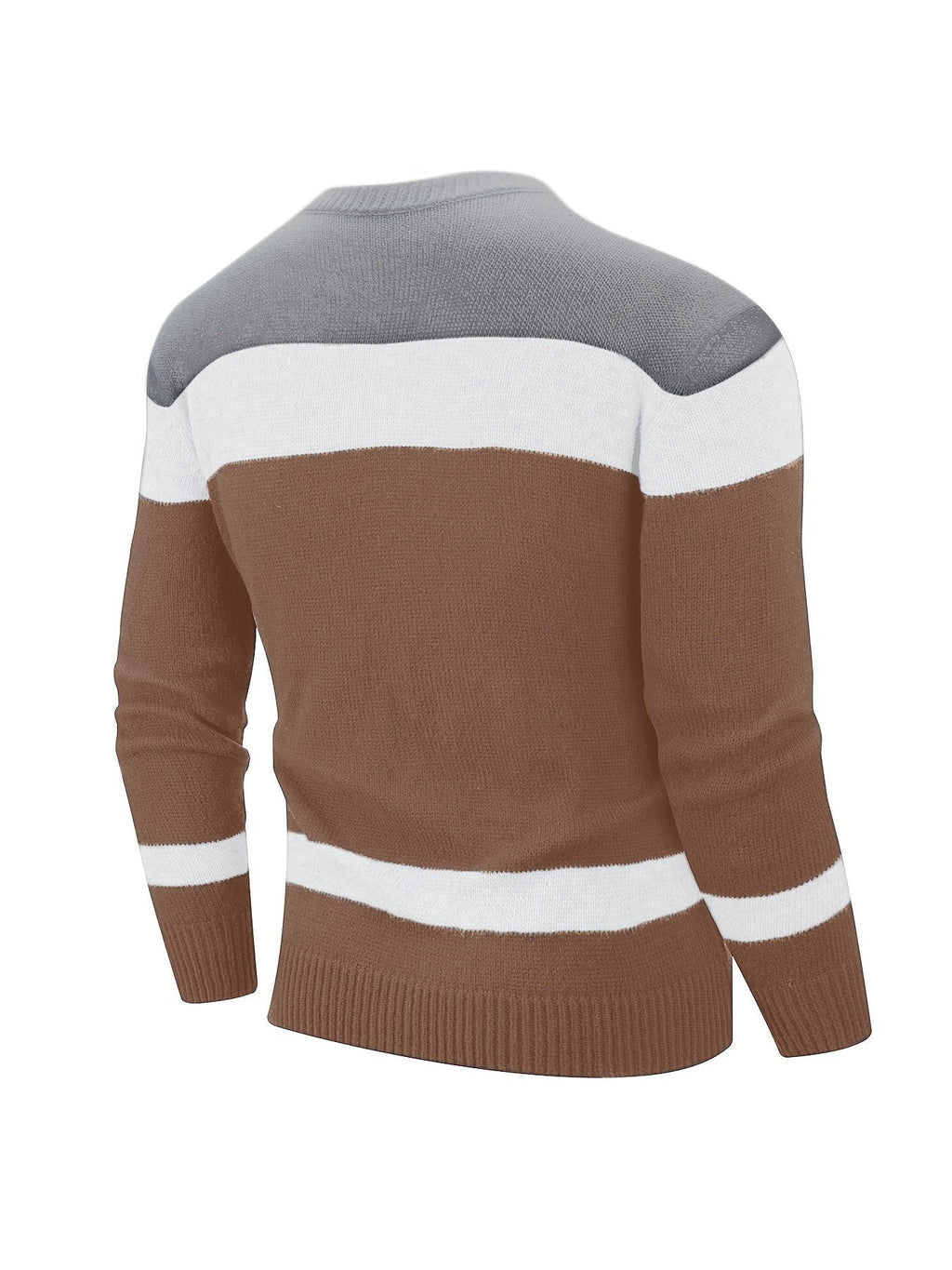 COLOR-BLOCK KNIT SWEATER FOR MEN