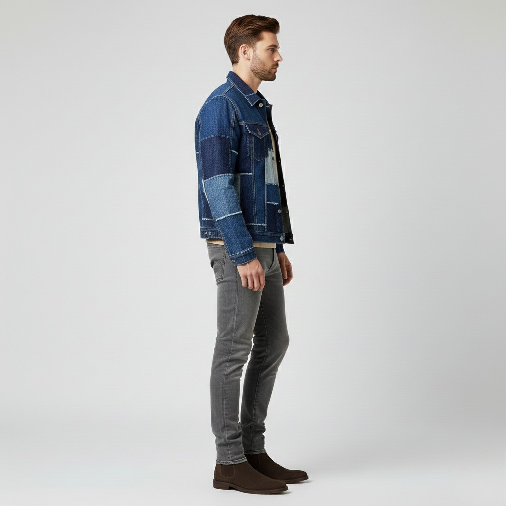 Men's Patchwork Denim Jacket