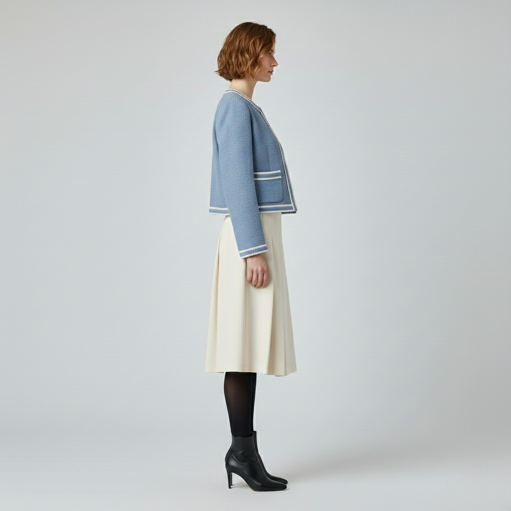 Women's Contrast-Trim Bouclé Jacket