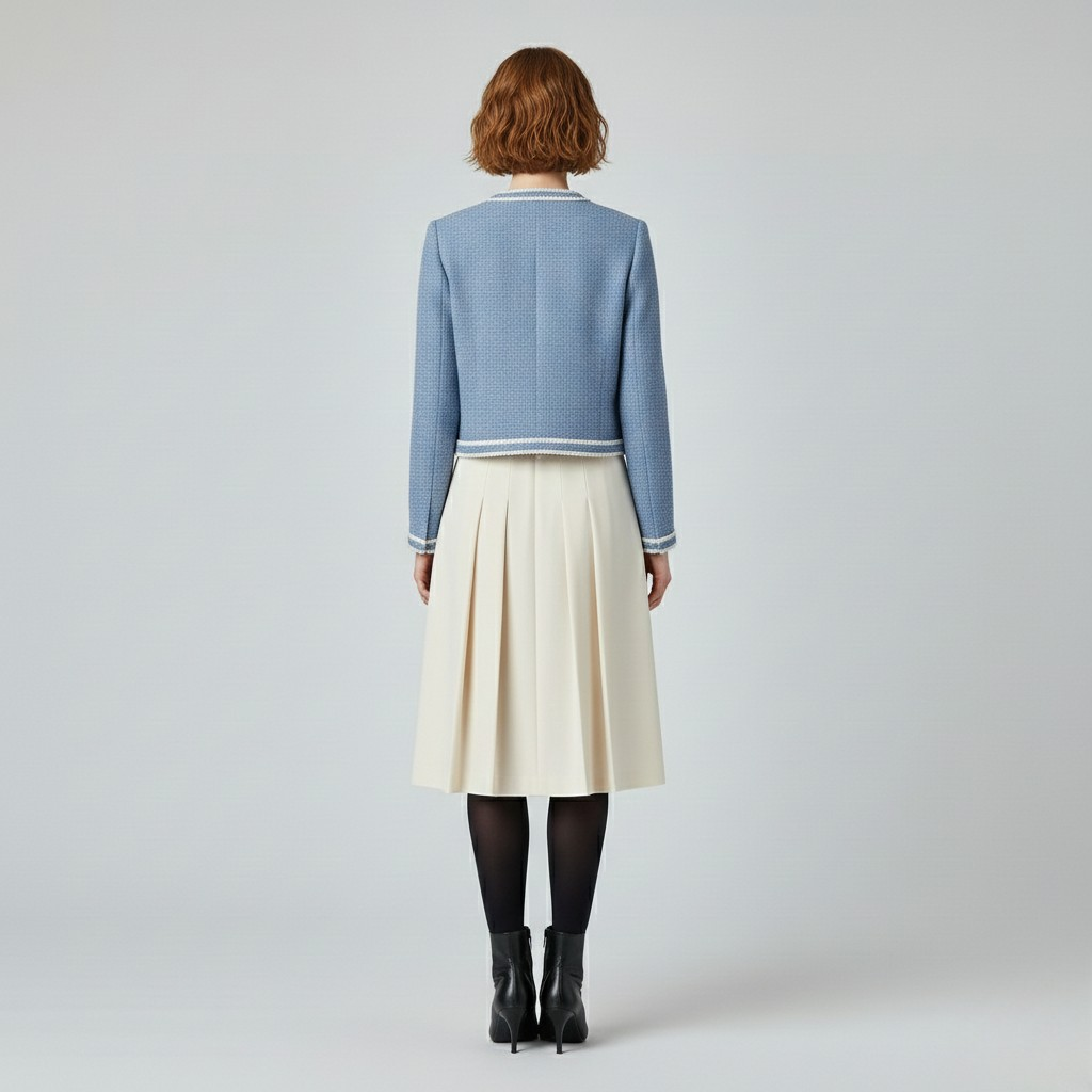 Women's Contrast-Trim Bouclé Jacket