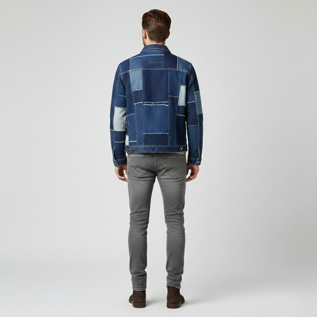 Men's Patchwork Denim Jacket