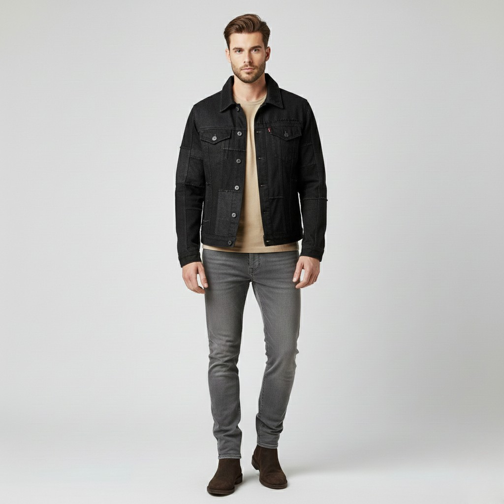 Men's Patchwork Denim Jacket
