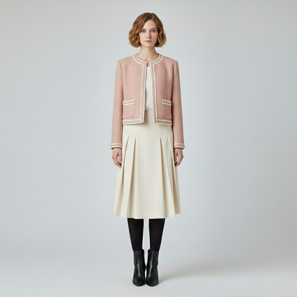 Women's Contrast-Trim Bouclé Jacket