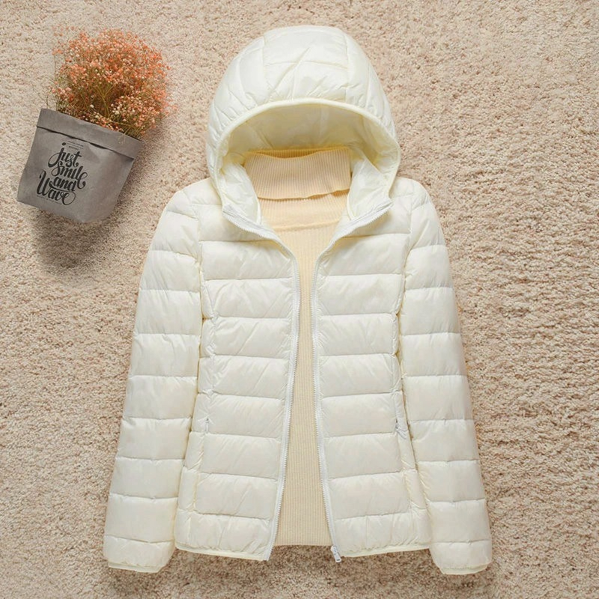 HOODED QUILTED PUFFER FOR WOMEN