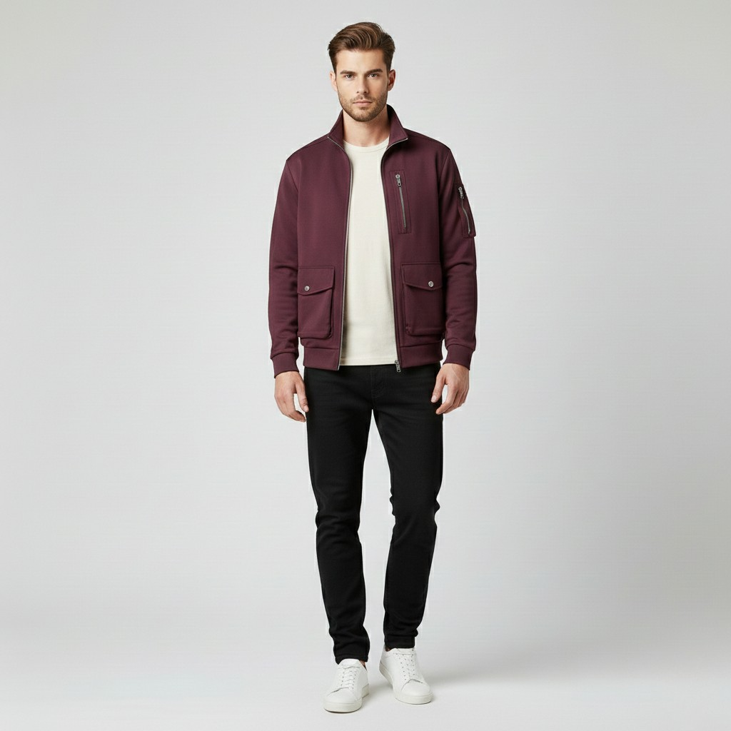 Men's Structured Utility Zip Jacket