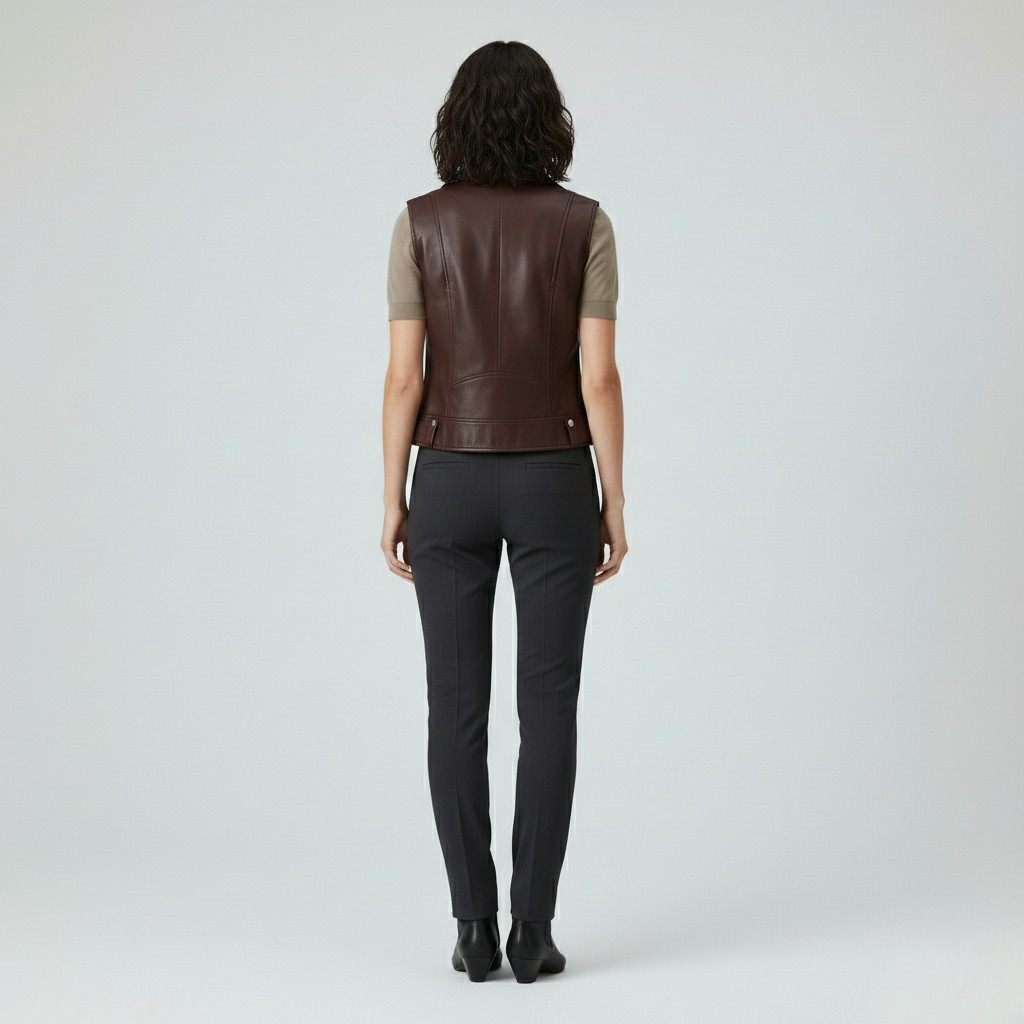 Women's Faux-Leather Moto Vest