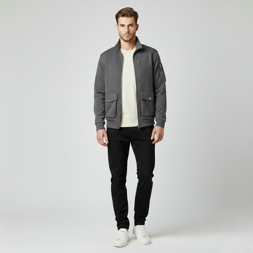 Men's Structured Utility Zip Jacket