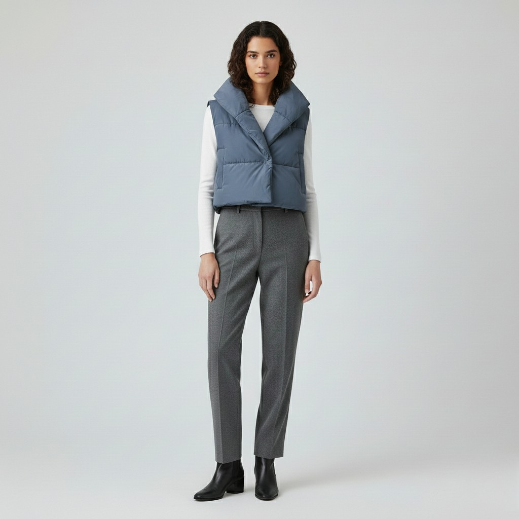 Women's Cropped Quilted Puffer Vest