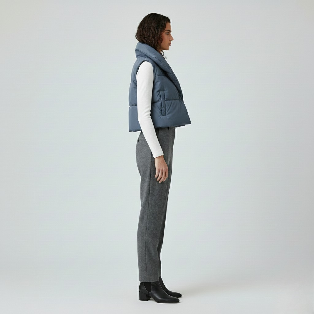 Women's Cropped Quilted Puffer Vest