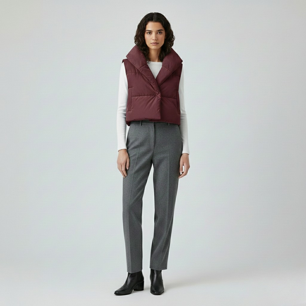 Women's Cropped Quilted Puffer Vest