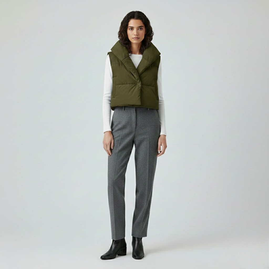 Women's Cropped Quilted Puffer Vest