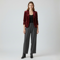 Women's Velvet-Finish Tailored Blazer