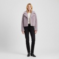 Women's Cropped Teddy Moto Jacket