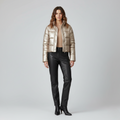 Women's Metallic Cropped Puffer Jacket