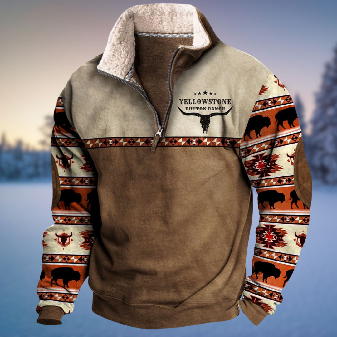 HALF-ZIP WINTER SWEATER FOR MEN